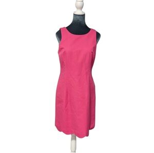 Southern Tide Pink Shift Dress with Scalloped Hem